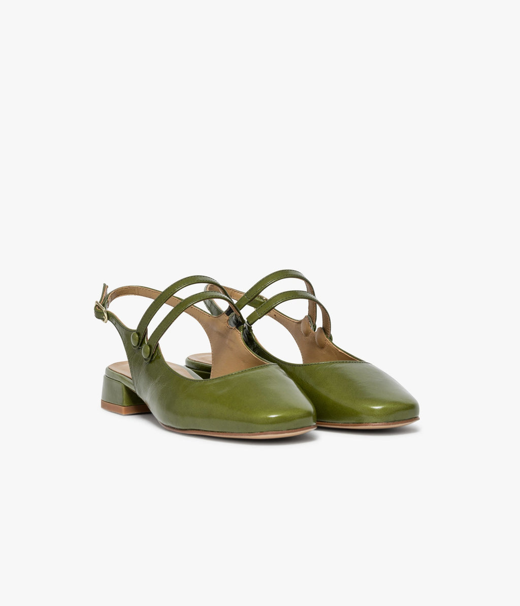 Ballerine Slingback Synthia vert cactus