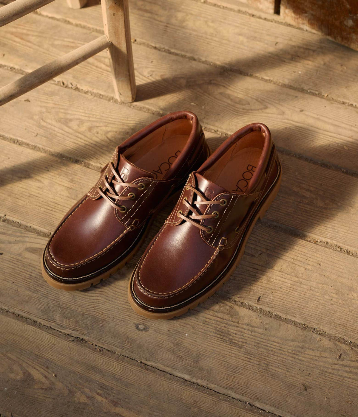 Chaussure bateau Levy cognac