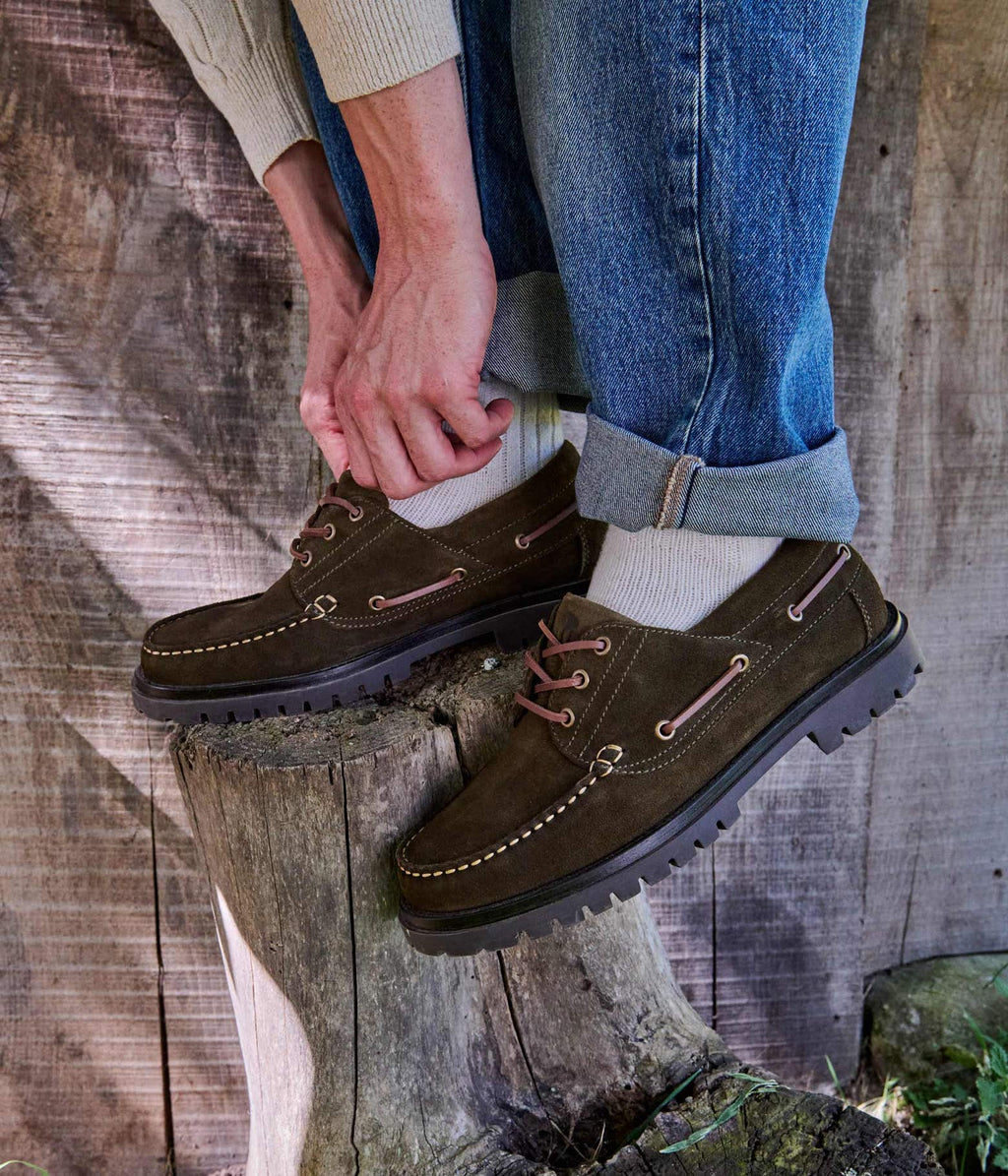 Chaussure bateau Levy kaki