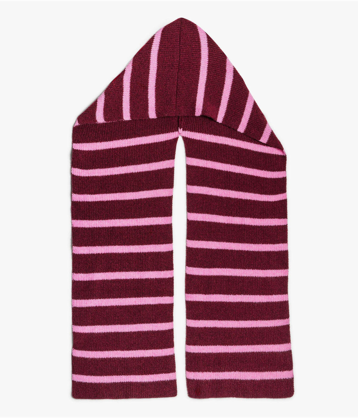 Echarpe cagoule Marilou rouge et rose