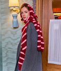 Echarpe cagoule Marilou rouge et rose