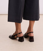 Mocassin Slingback Domitille marron foncé