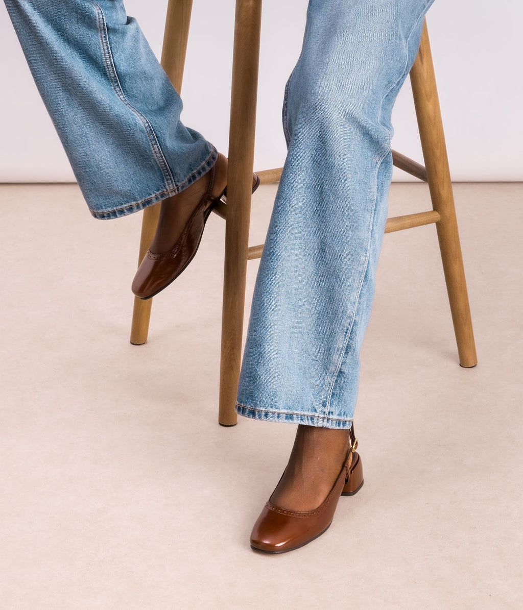 Escarpin Slingback Jane cognac