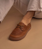 Chaussure bateau barefoot Ezio cognac