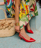 Escarpin Slingback Delphie coquelicot